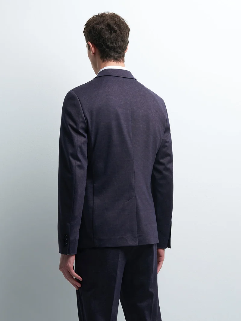 Veste coordonnable extra slim à carreaux