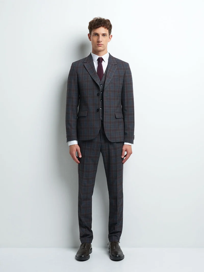 Veste coordonnable extra-slim à carreaux