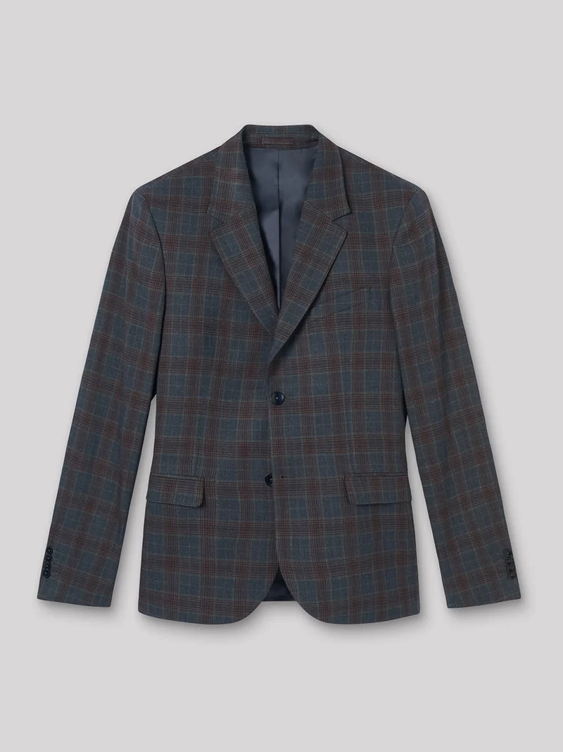 Veste coordonnable extra-slim à carreaux