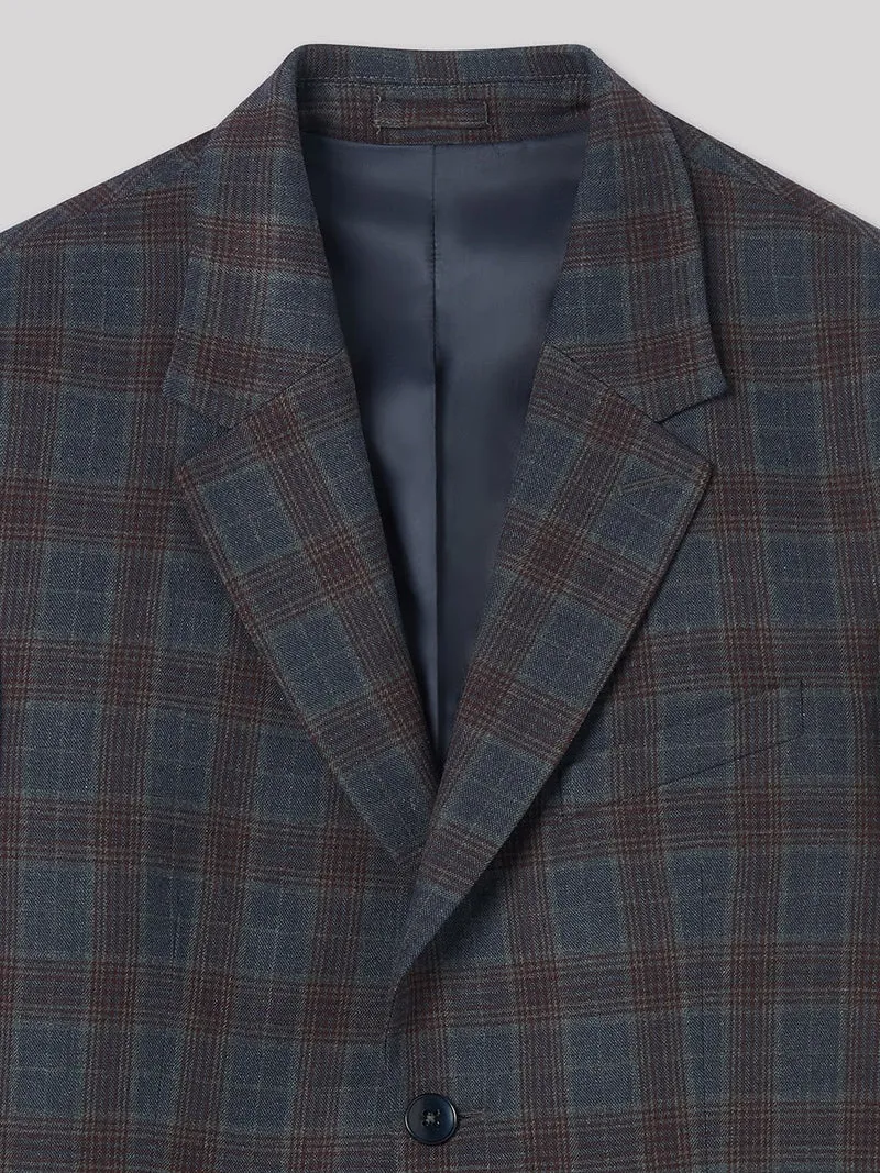 Veste coordonnable extra-slim à carreaux