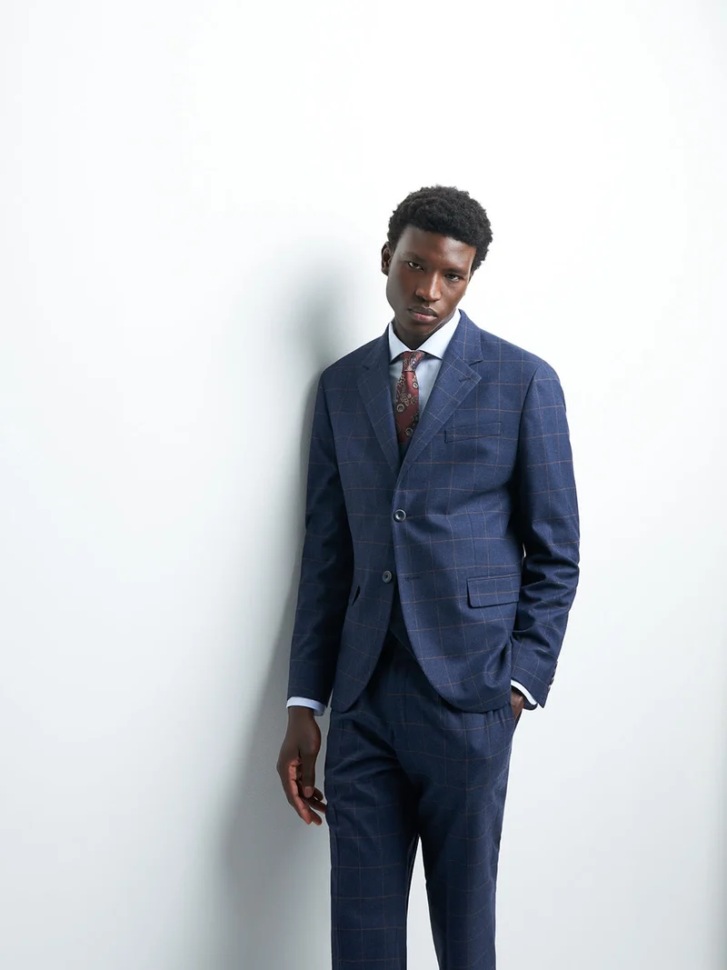 Veste coordonnable slim à carreau