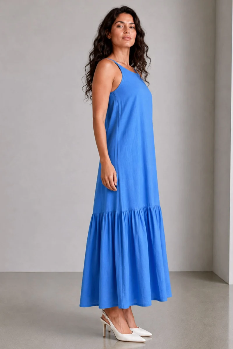 Breeze|Viscose Strappy Tiered Maxi Dress