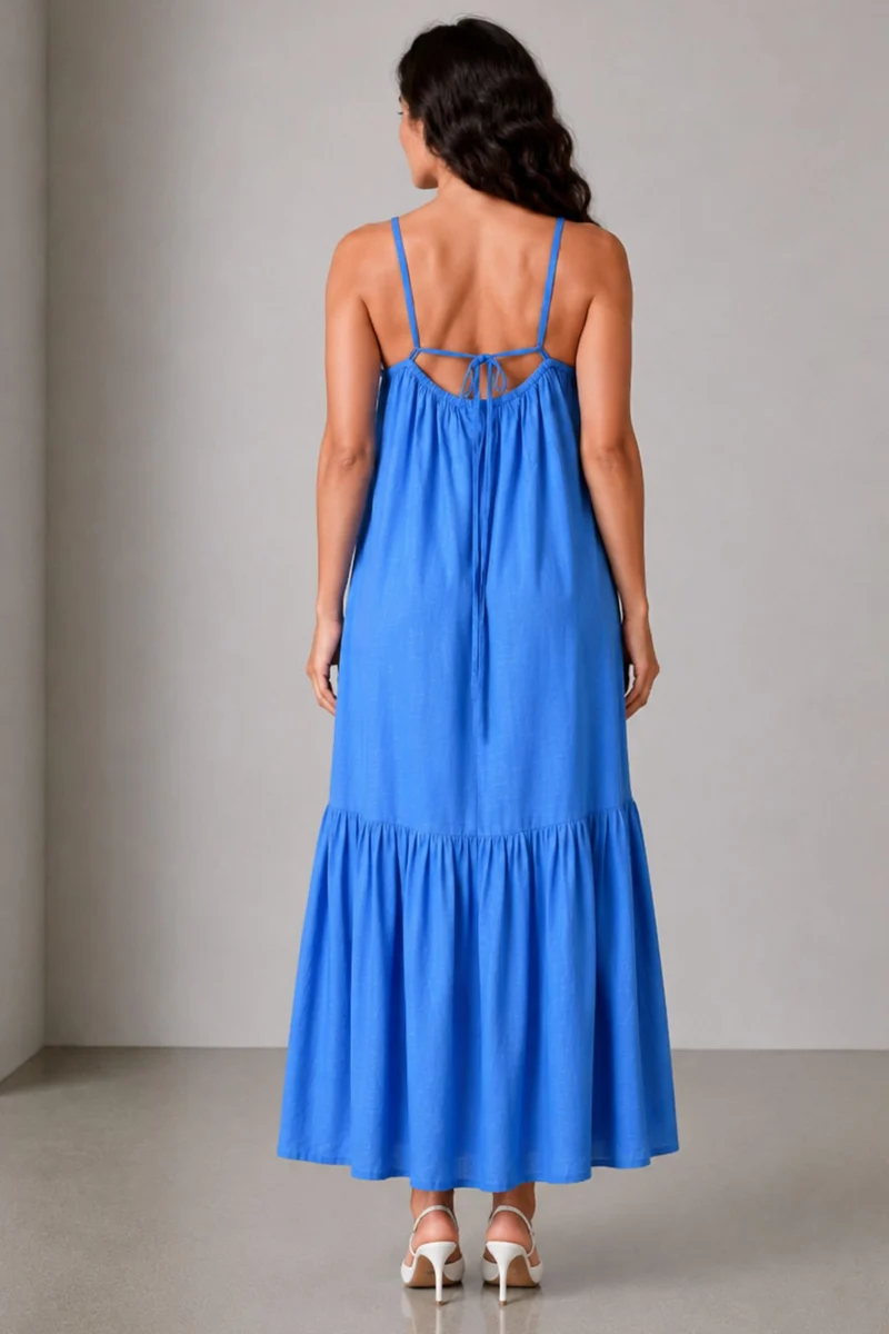 Breeze|Viscose Strappy Tiered Maxi Dress