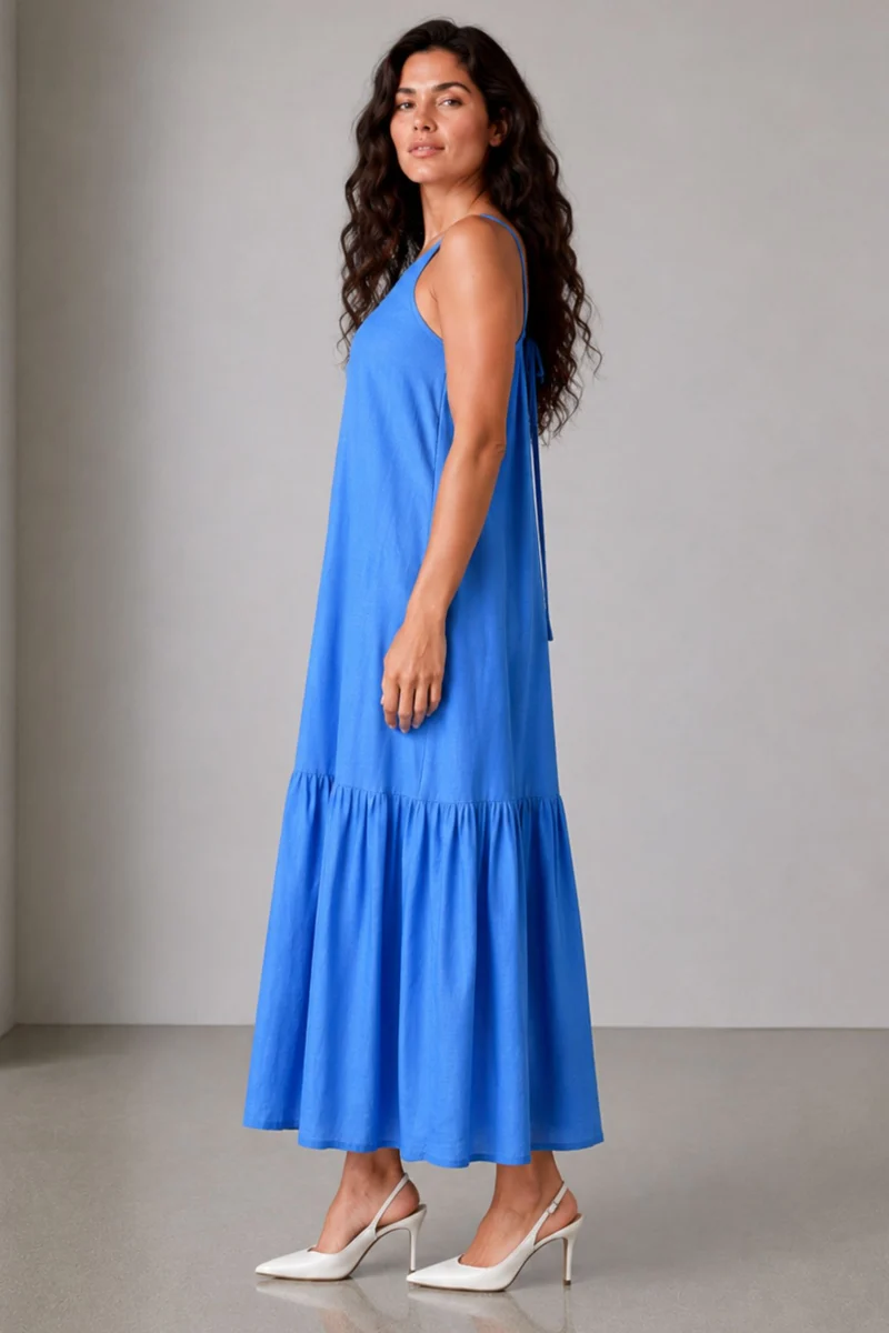 Breeze|Viscose Strappy Tiered Maxi Dress
