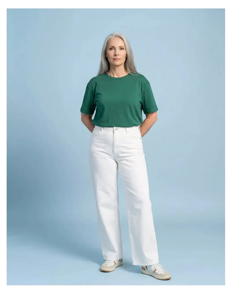 T shirt Oversize femme Vert bouteille coton modal
