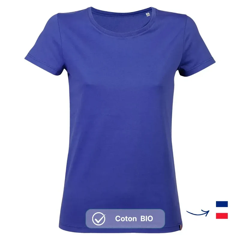 T-shirt femme bleu roi