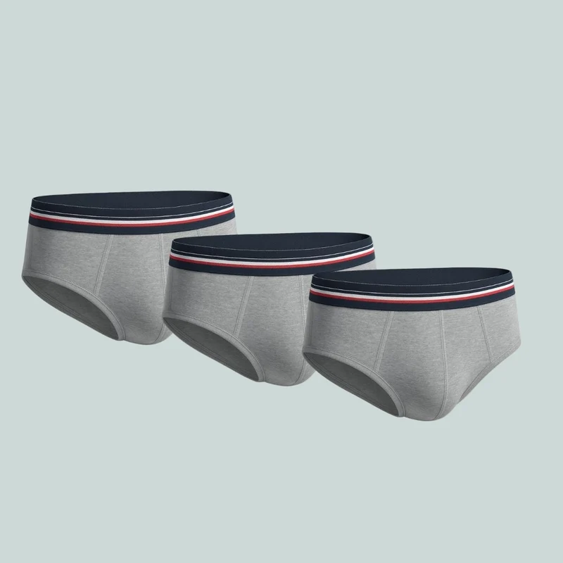 Lot de 3 slips gris