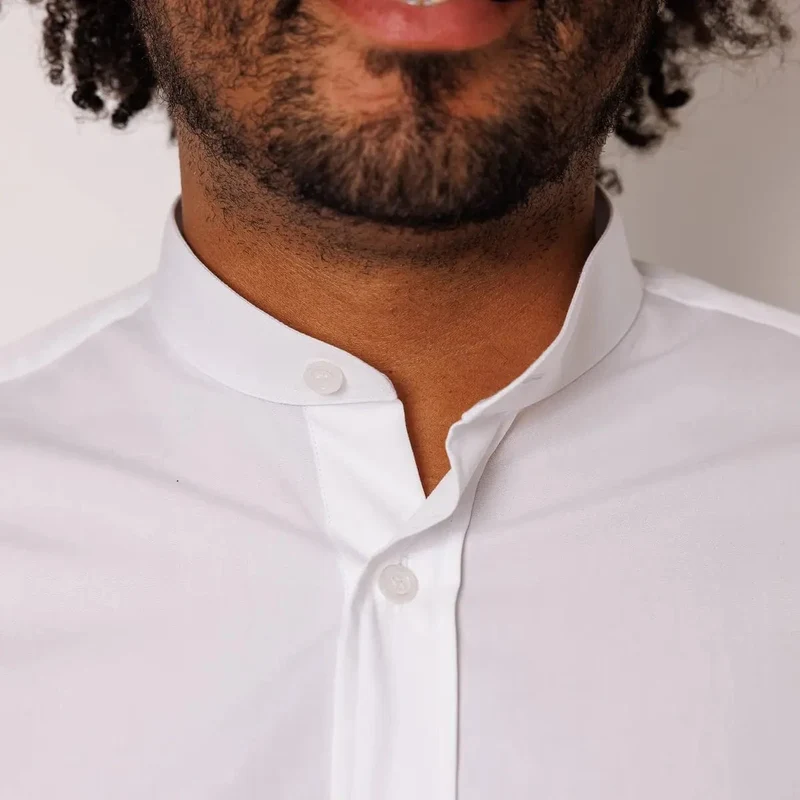 Chemise française col Mao blanche