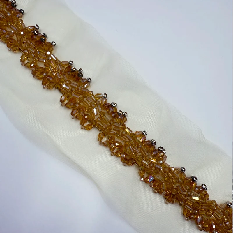 Galon Brodé, Perles Strass - Aurea
