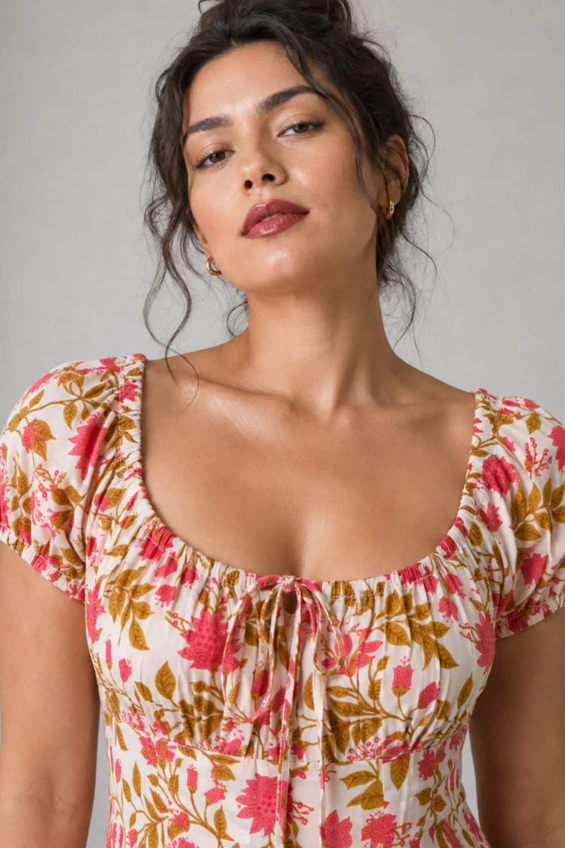 Dalia|Cotton Sweetheart Fit Flare Mini Dress