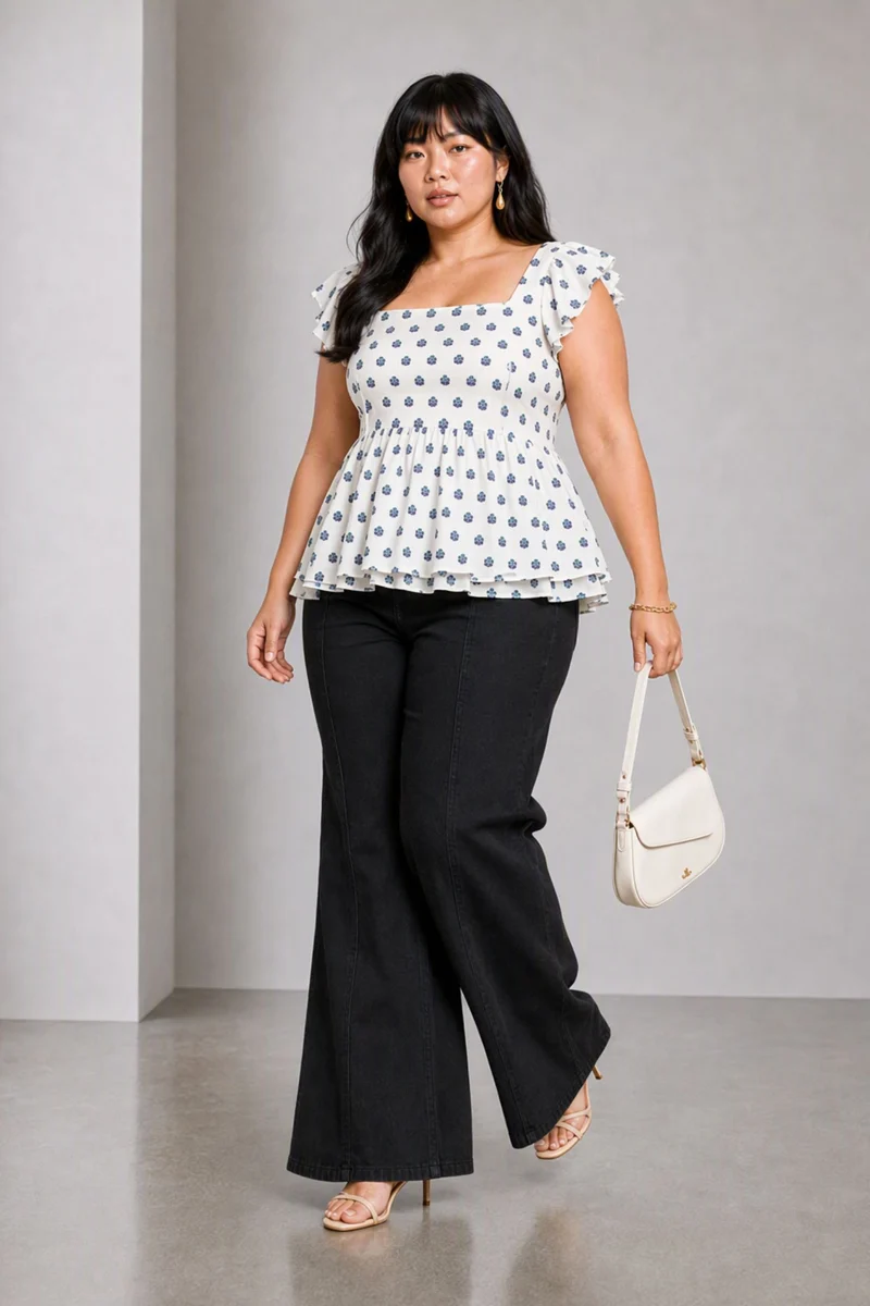 Savana|Elegant Floral Printed Viscose Top
