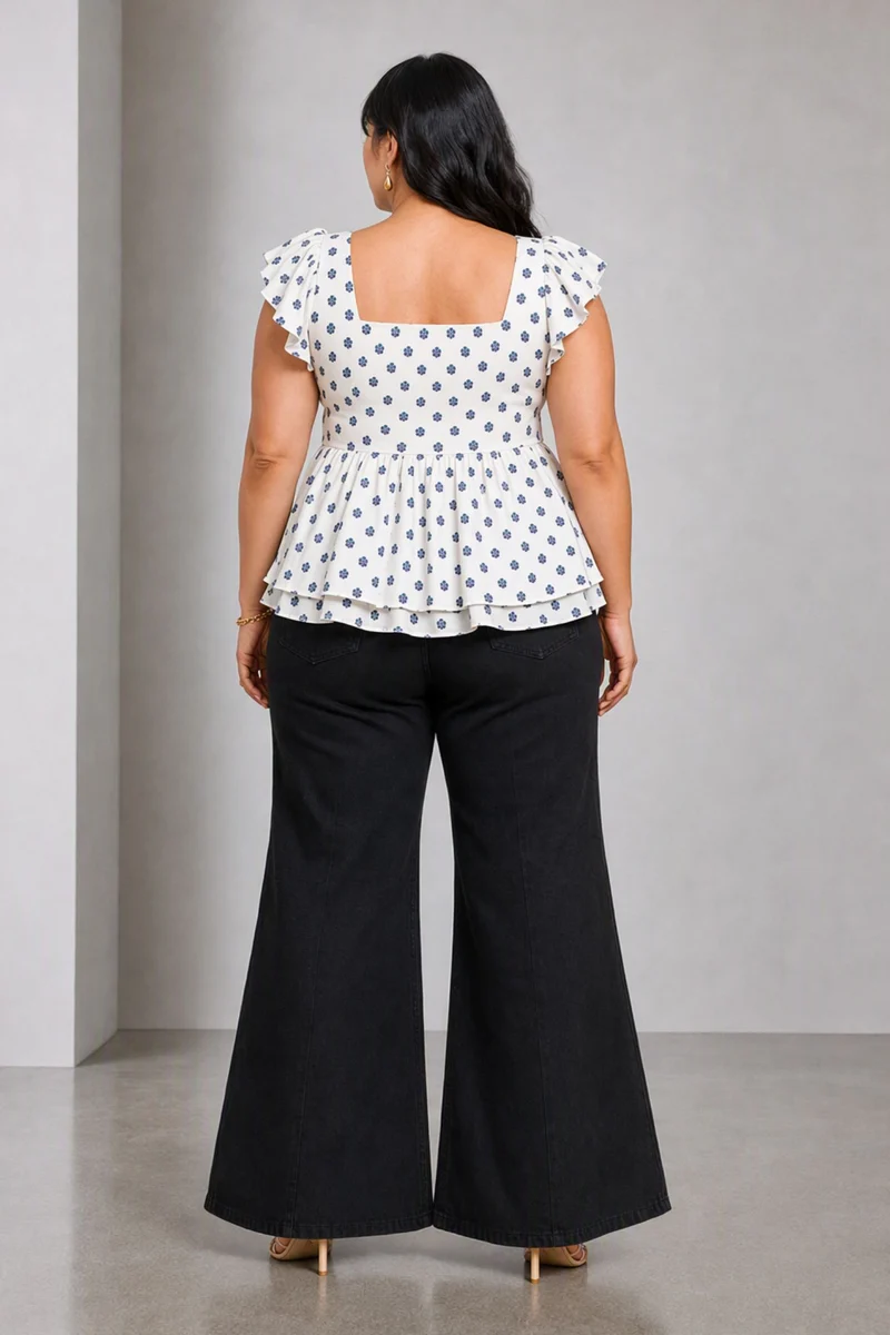 Savana|Elegant Floral Printed Viscose Top