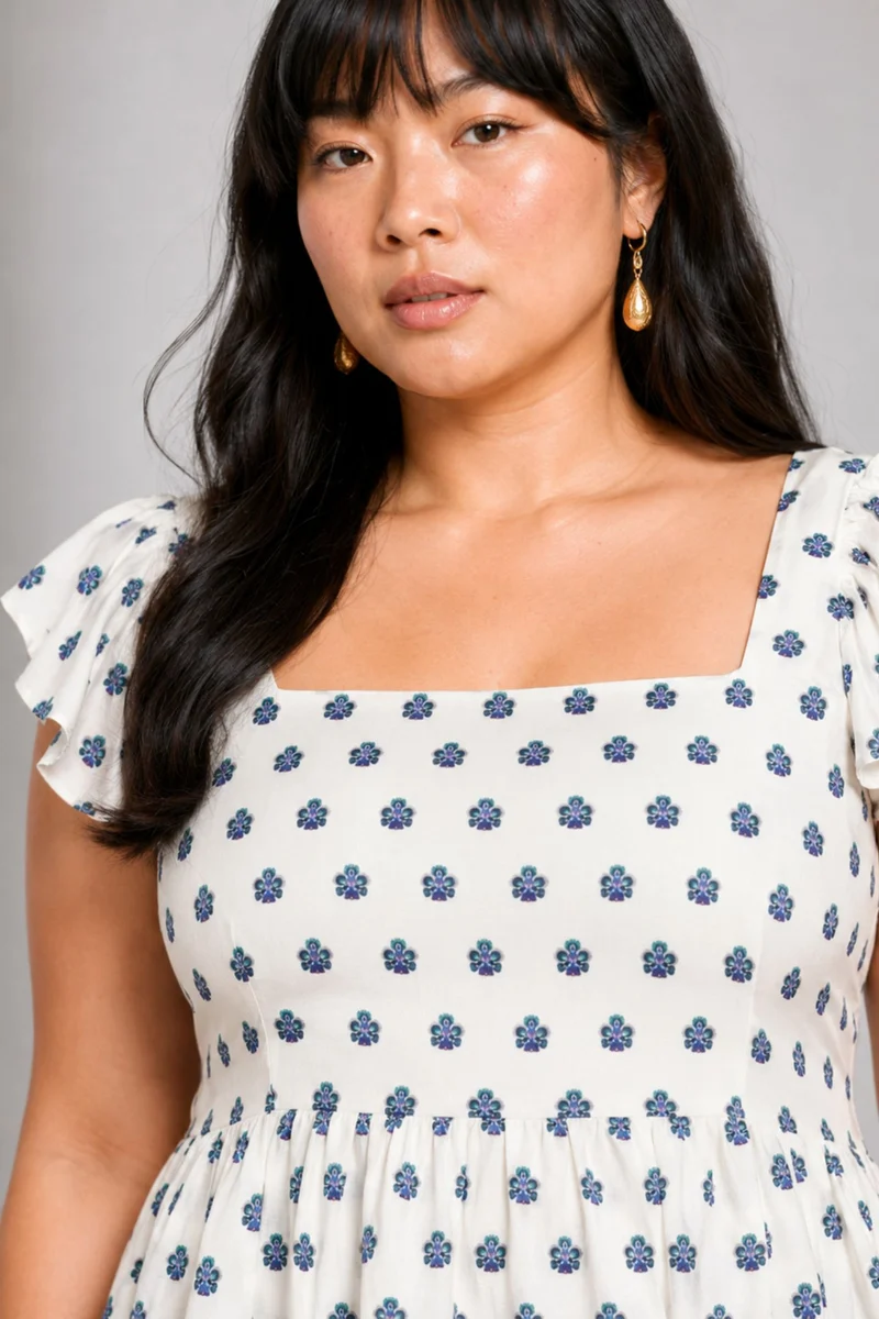 Savana|Elegant Floral Printed Viscose Top