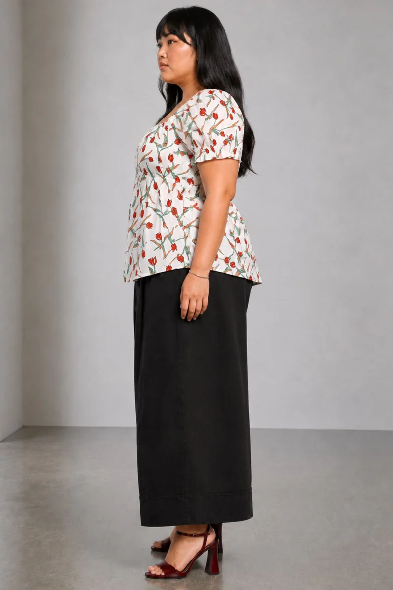 Calira|Viscose Elasticated Peplum Top