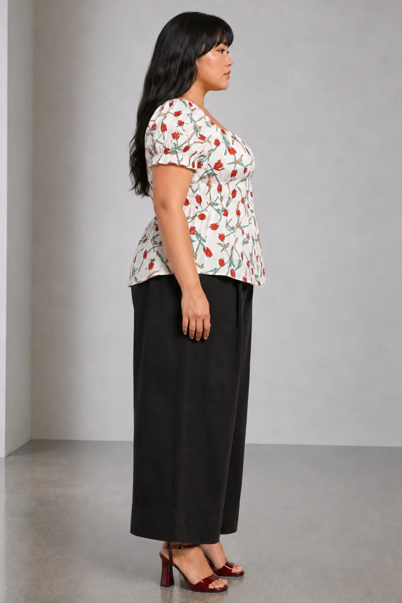 Calira|Viscose Elasticated Peplum Top