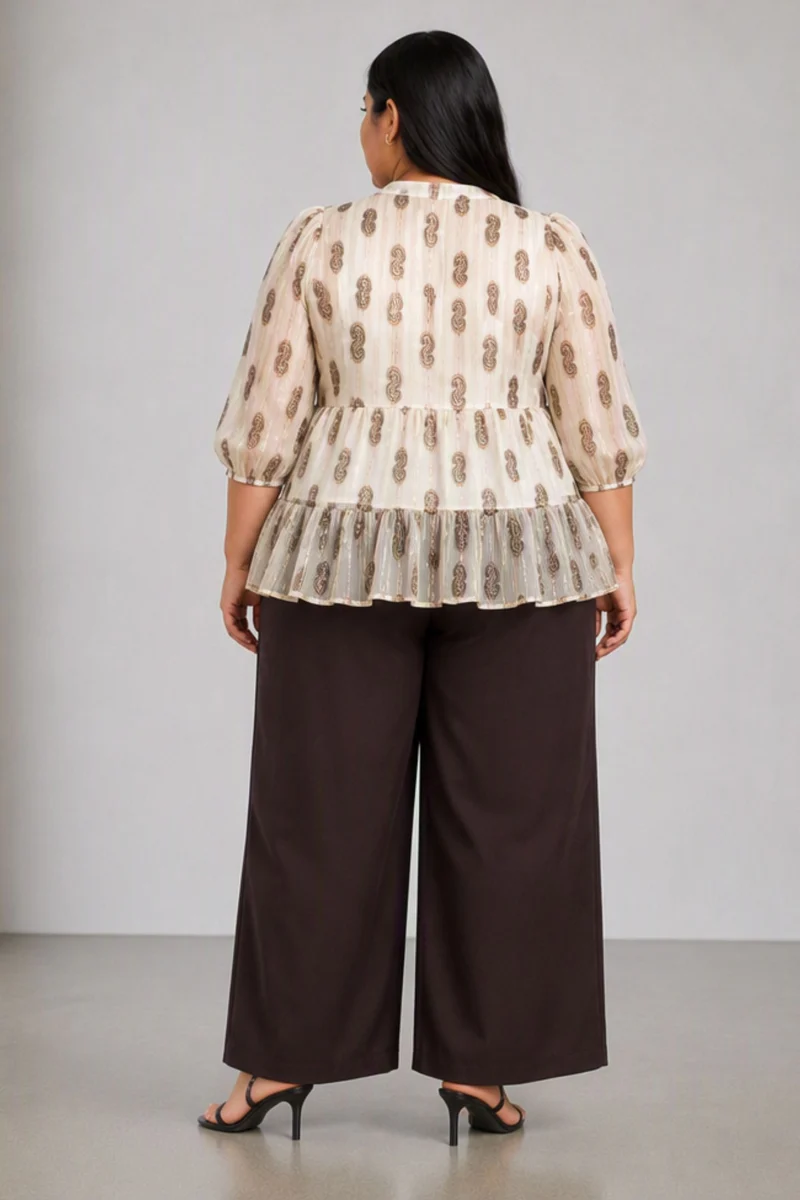Sylva|Viscose Tiered Peplum Top