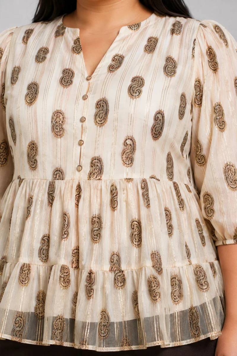 Sylva|Viscose Tiered Peplum Top