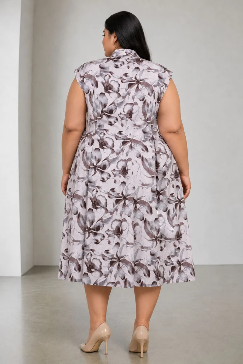 Evara|Cotton Pleated Shirt Dress