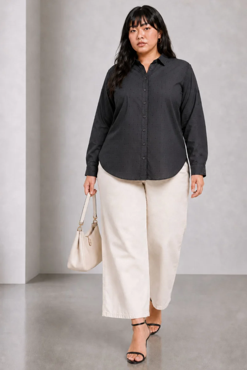 Nolin|Cotton Lace Insert Shirt