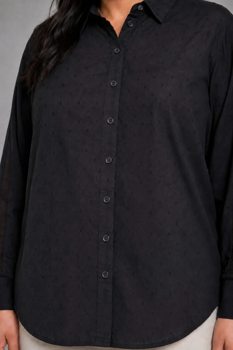 Nolin|Cotton Lace Insert Shirt