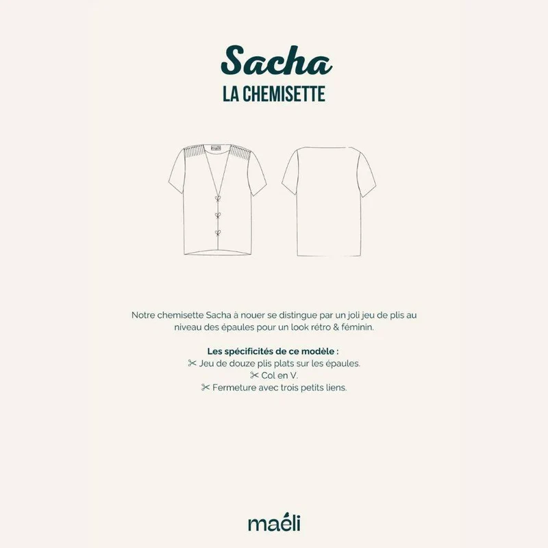 PATRON DE COUTURE PDF | Blouse Nouée Sacha | Maéli Paris | FRANÇAIS SEULEMENT