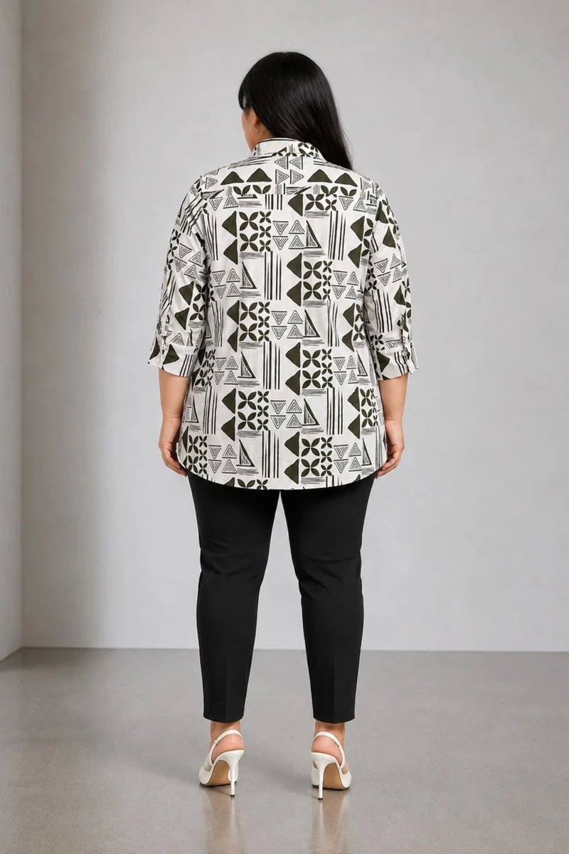 Arwen|Cotton Shirt With Tieup Panel