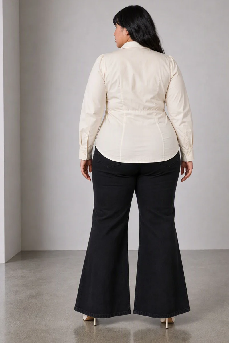 Wrena|Cotton Tailored Waist Cinch Shirt