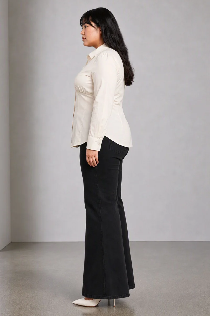 Wrena|Cotton Tailored Waist Cinch Shirt