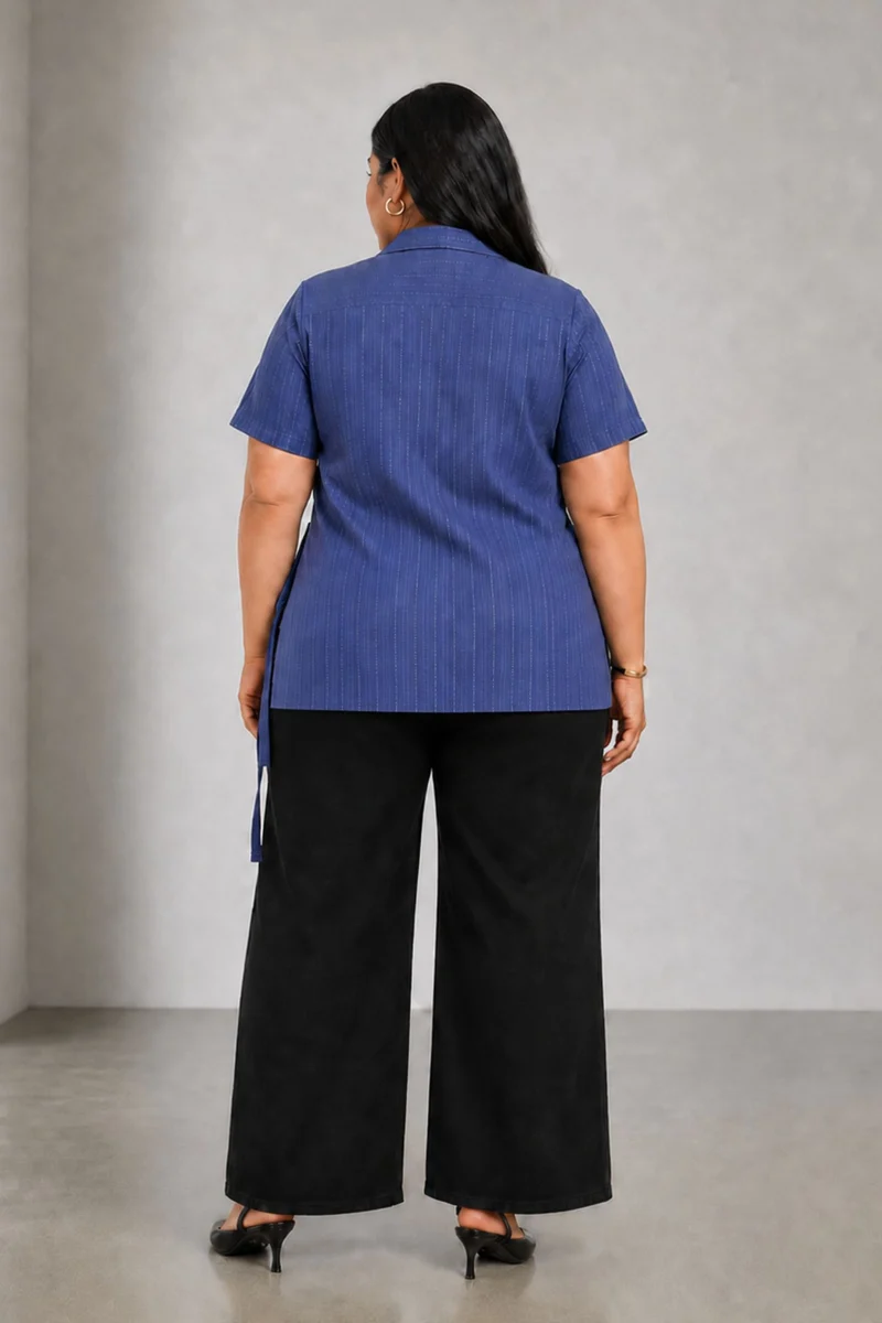 Luma|Cotton Tie Front Wrap Shirt