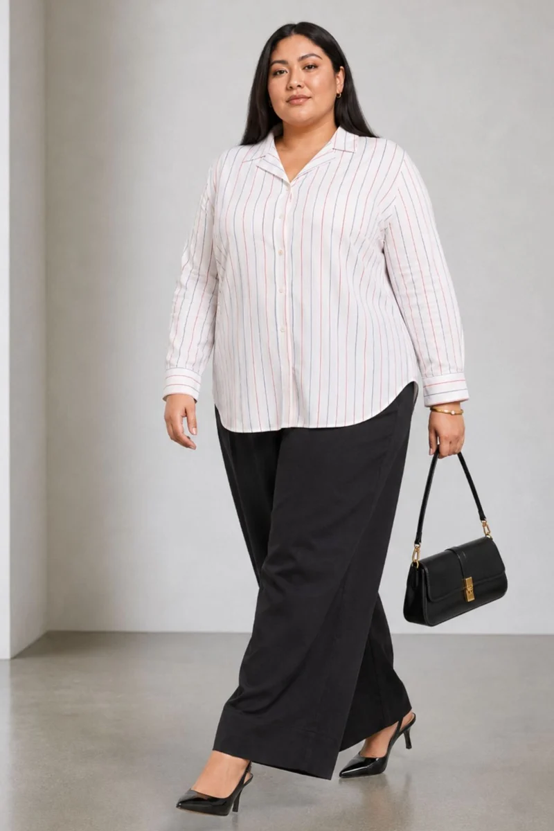 Caira|Cotton Notch Collar Shirt