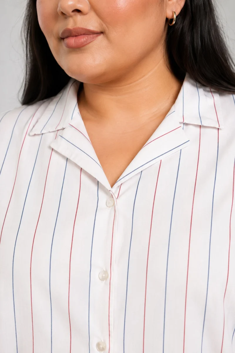 Caira|Cotton Notch Collar Shirt
