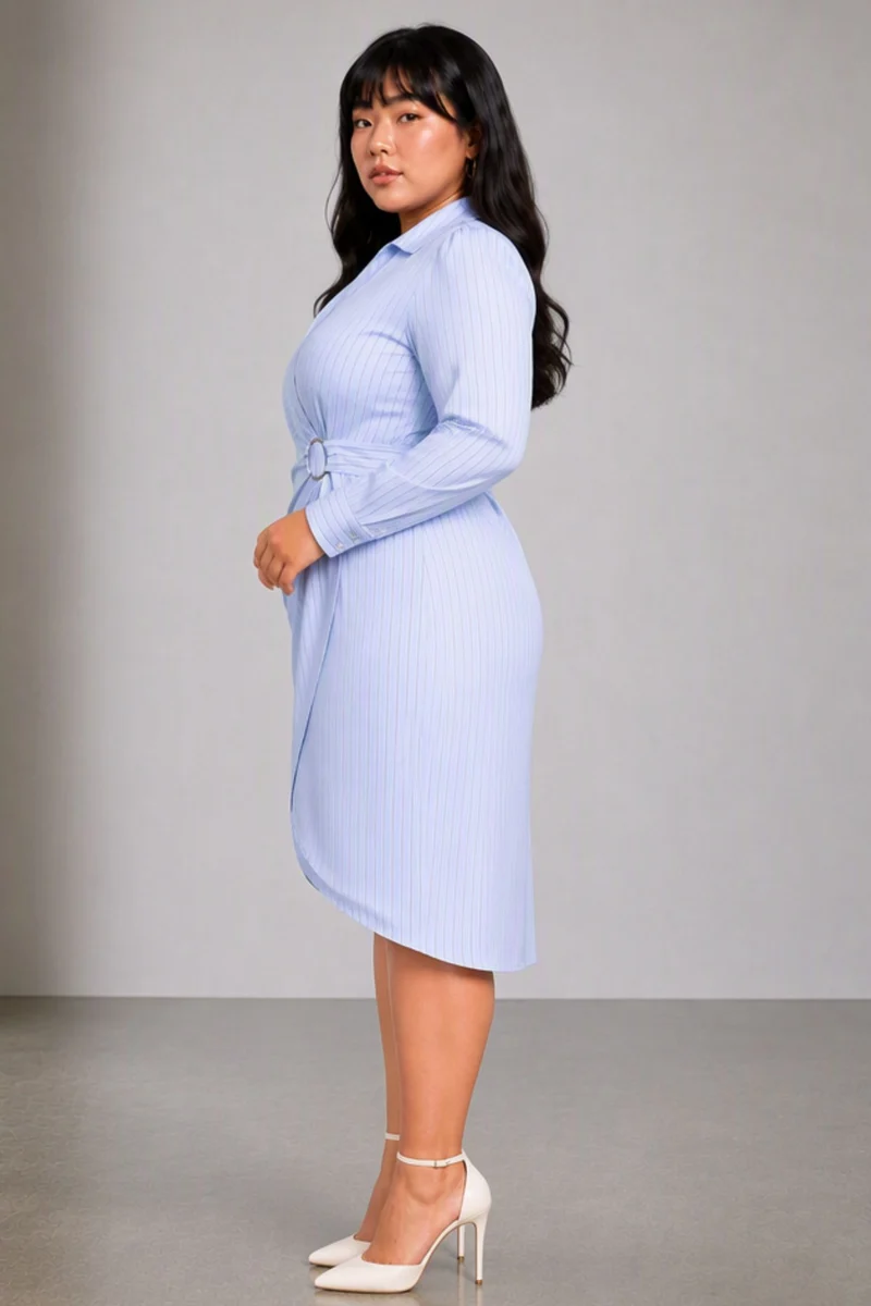 Selva|Viscose High Low Shirt Dress