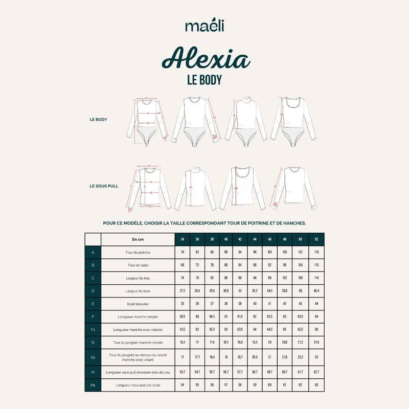 PATRON DE COUTURE PDF | Body & Haut Alexia | Maéli Paris | FRANÇAIS SEULEMENT