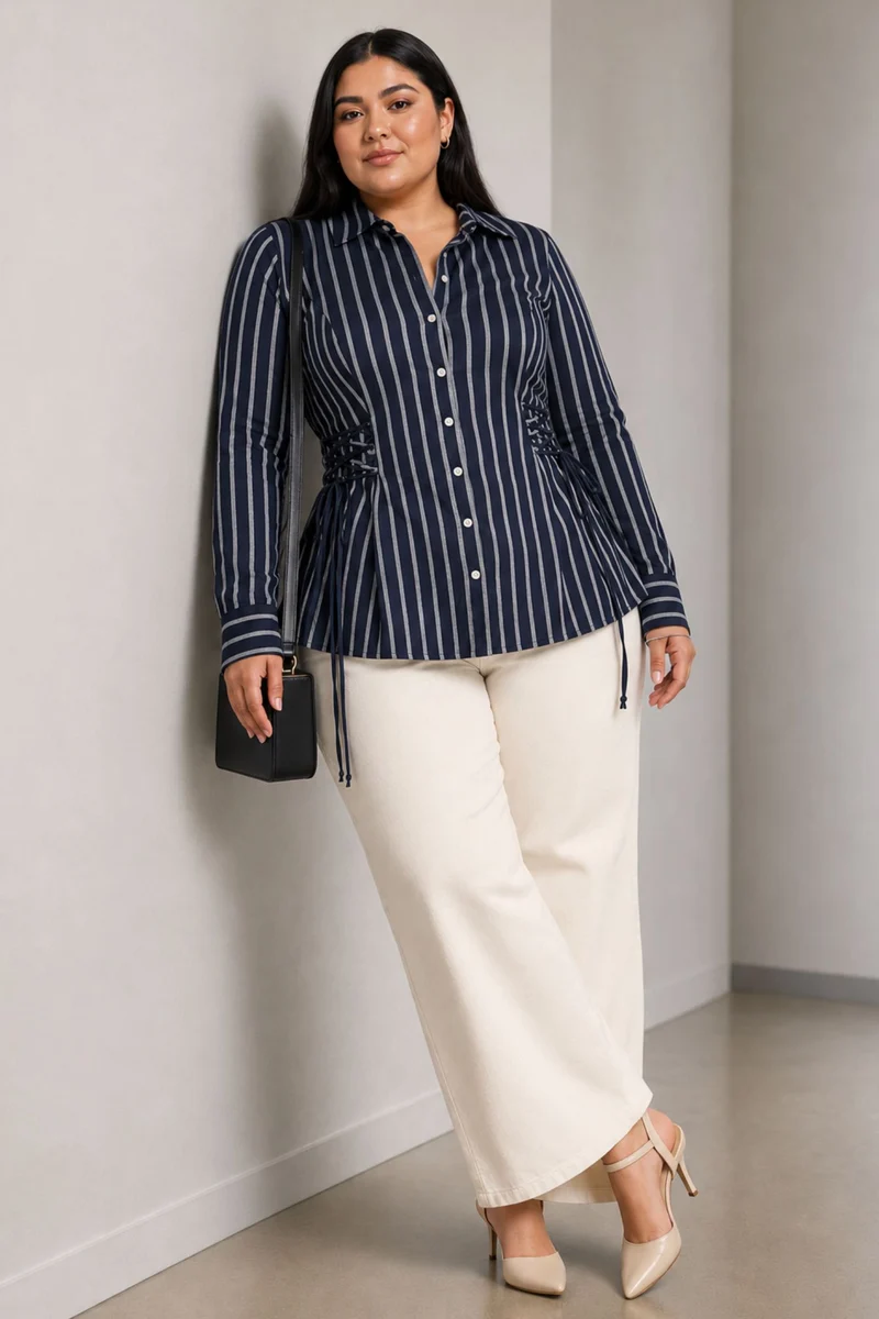 Rovia|Cotton Side Tieup Detail Shirt