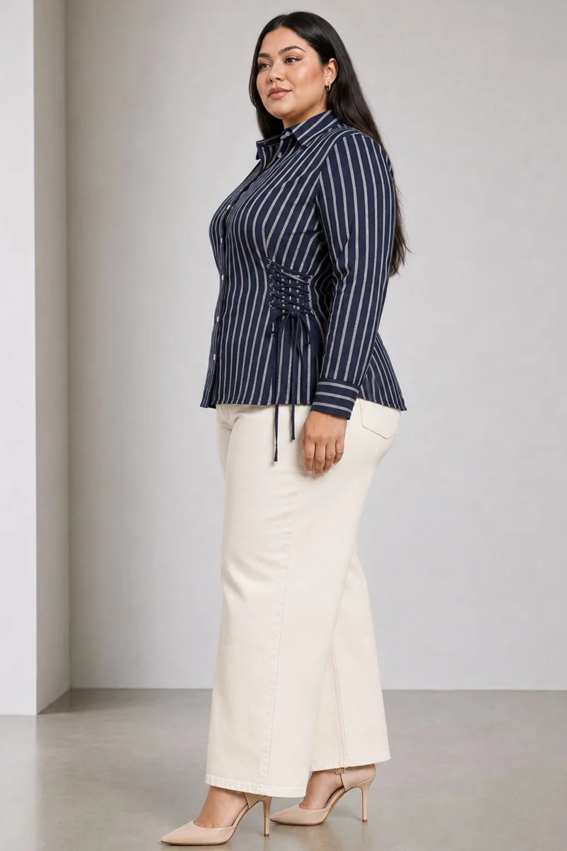 Rovia|Cotton Side Tieup Detail Shirt