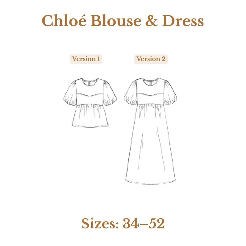 Patron de couture PDF | Chemisier et robe Chloé | Maéli Paris | BILINGUE (FR / EN)