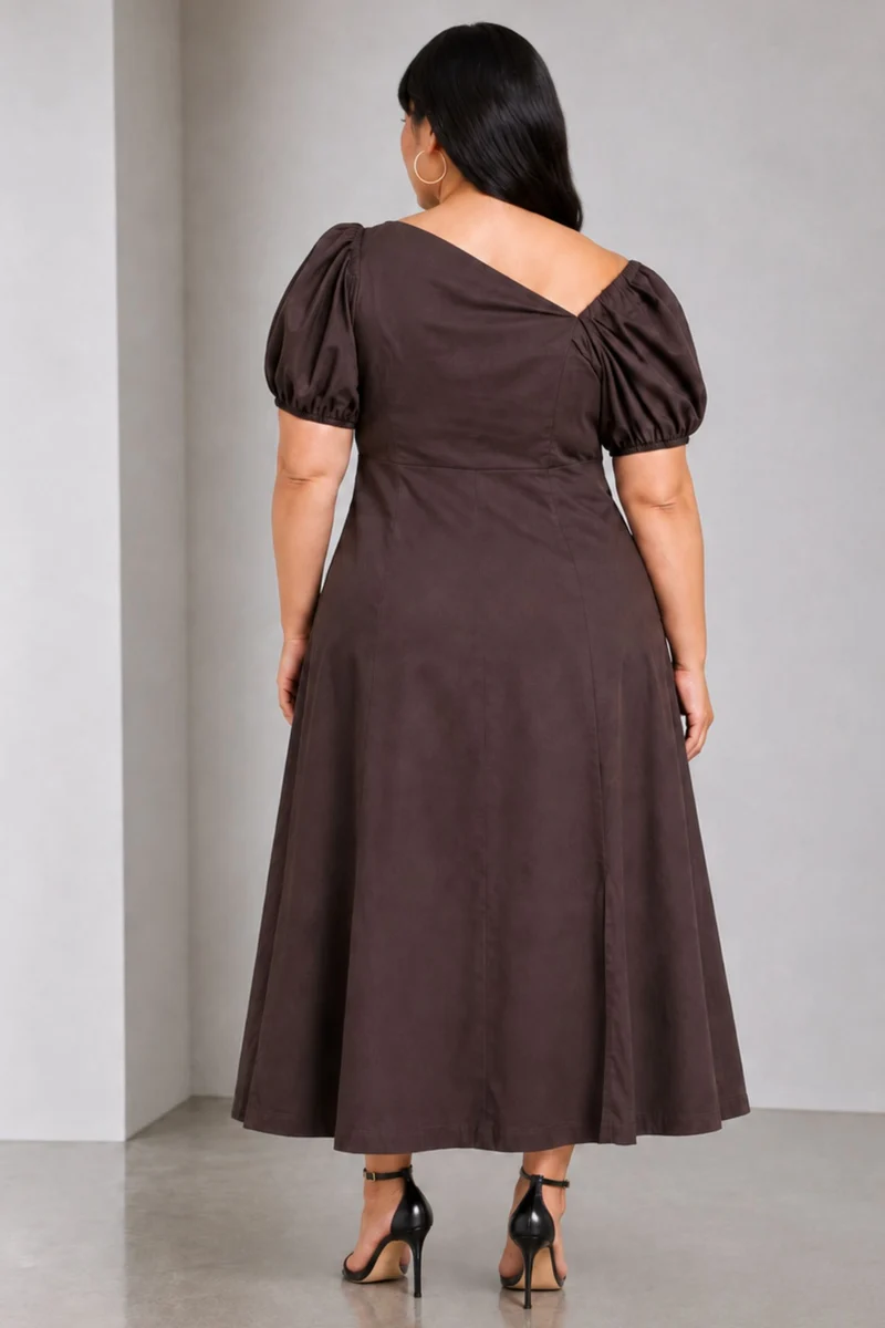 Nerio|Cotton Asymmetrical Maxi Dress