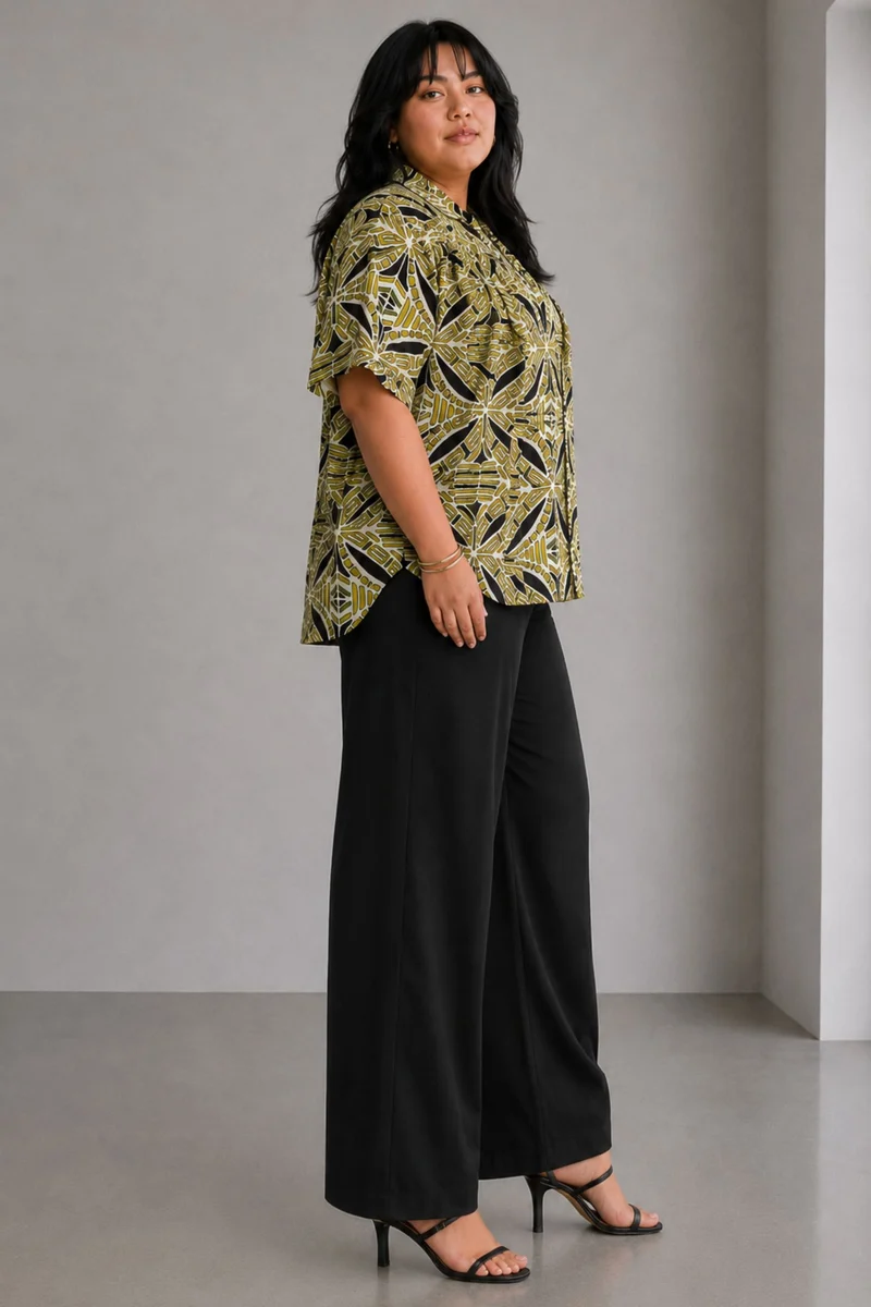 Avelis|Cotton Relaxed Fit Gathered Shirt