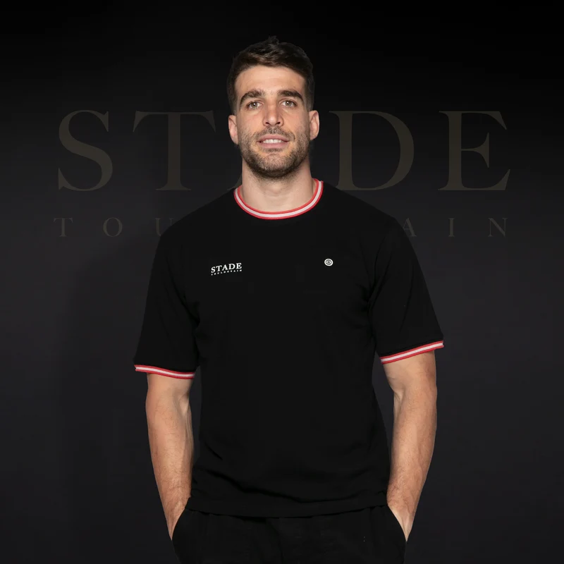 T-shirt manches courtes maille piquée noir Stade Toulousain