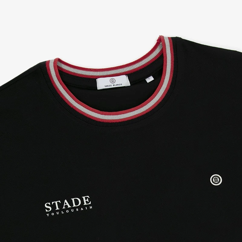 T-shirt manches courtes maille piquée noir Stade Toulousain