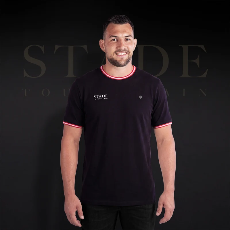 T-shirt manches courtes maille piquée noir Stade Toulousain