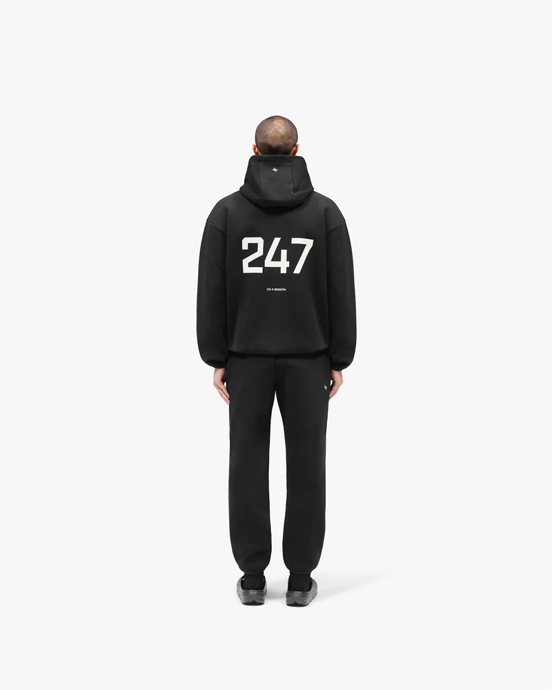 247 Form Zip Hoodie - Jet Black