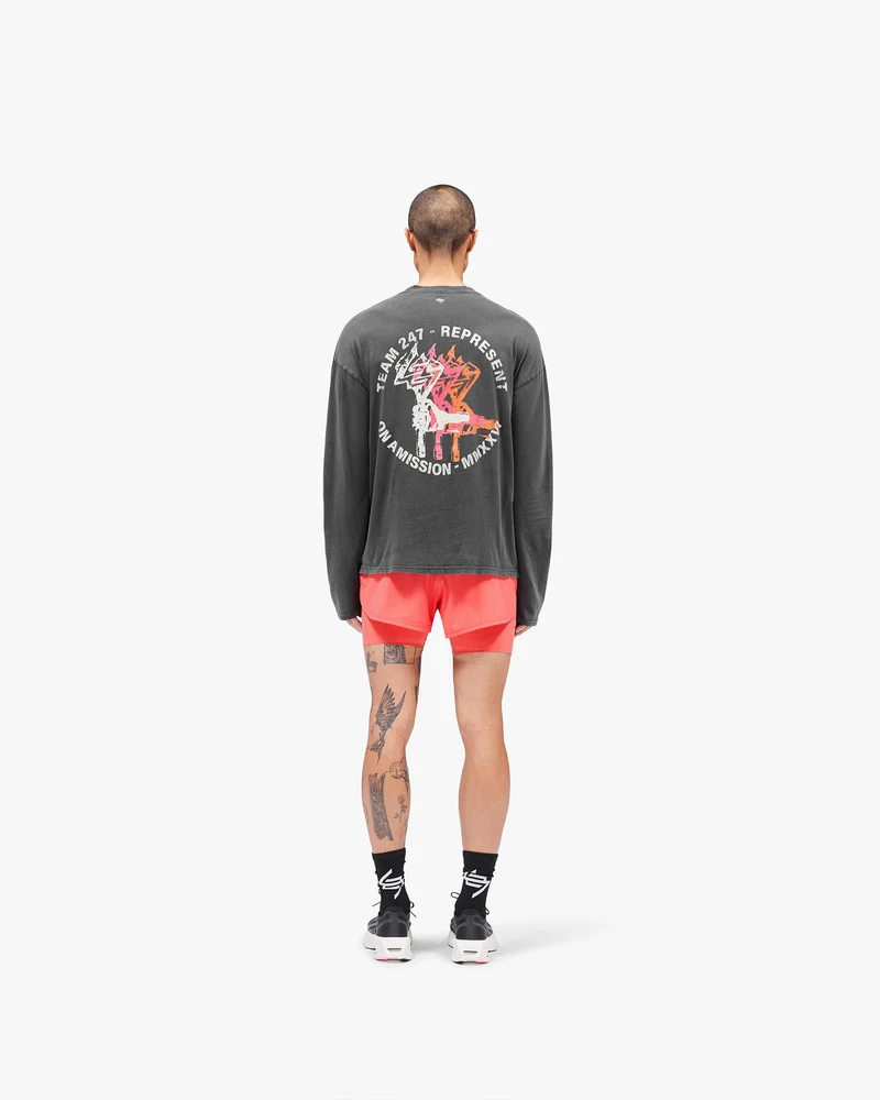 247 Torch Boxy Long Sleeve T-Shirt - Washed Black