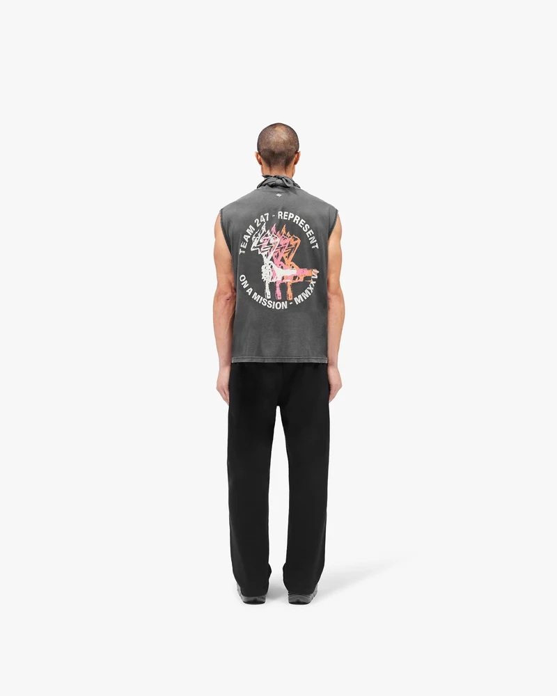 247 Torch Boxy Tank - Washed Black