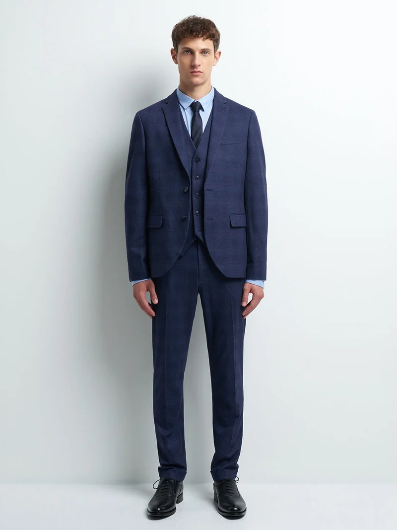 Veste coordonnable extra slim à carreaux