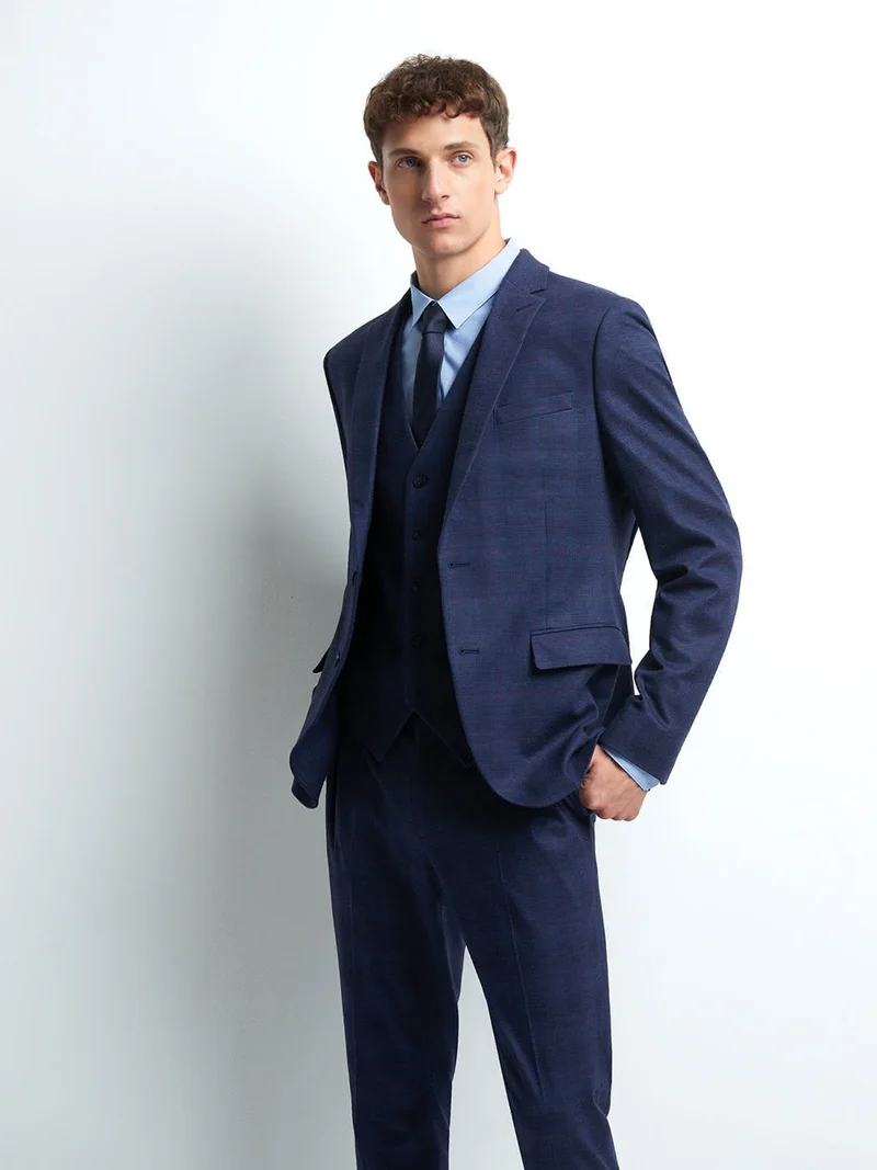 Veste coordonnable extra slim à carreaux