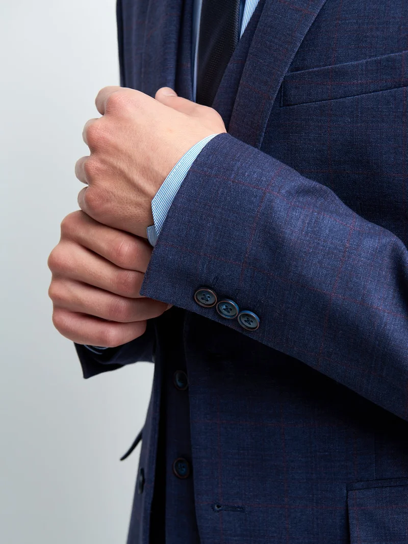 Veste coordonnable extra slim à carreaux