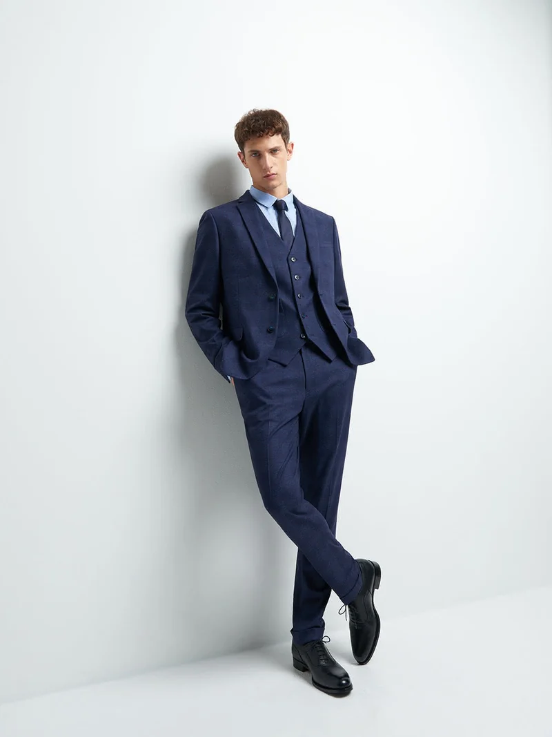 Veste coordonnable extra slim à carreaux