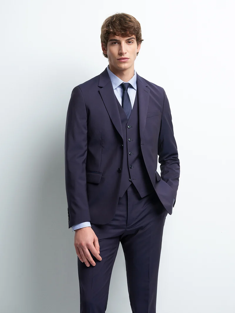 Veste coordonnable extra-slim en laine