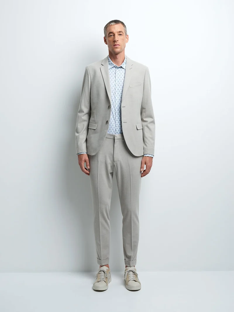 Veste coordonnable extra slim faux uni